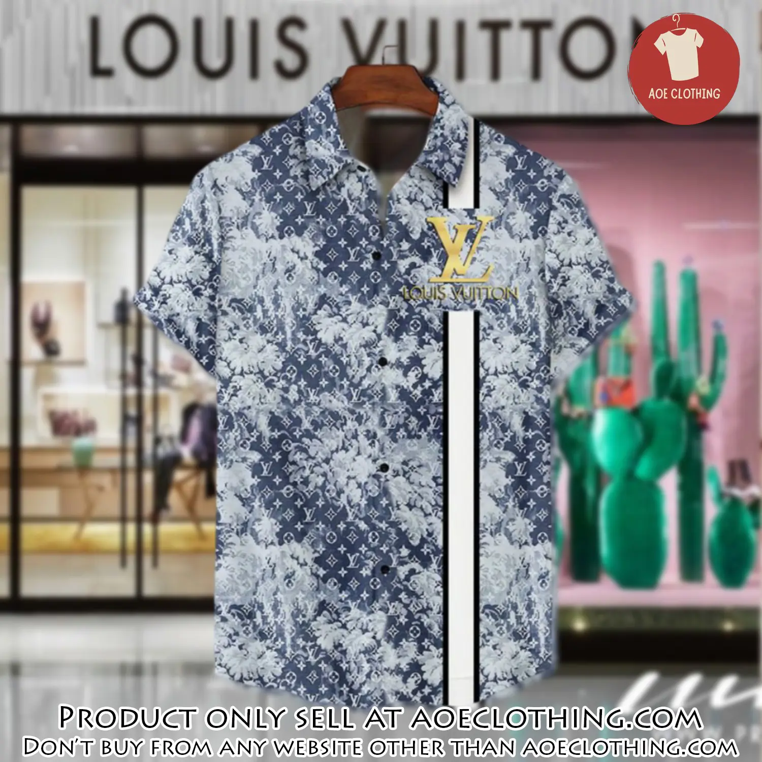 Lv louis vuitton luxury hawaiian shirt & short set lhs1187 aoe1111018